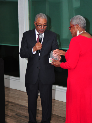 Joe Lawson presents Wayne Paskins the Difference Maker's Award at the 2nd Annual Difference Makers Gala