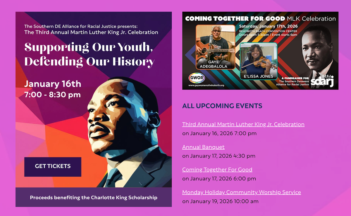 Make your MLK Celebration Weekend Plans! - Southern Delaware Alliance ...