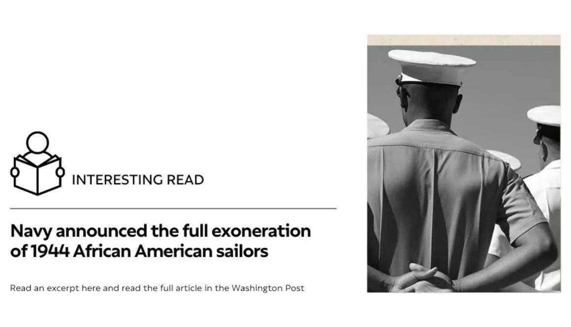 Navy announced the full exoneration of 1944 African American sailors