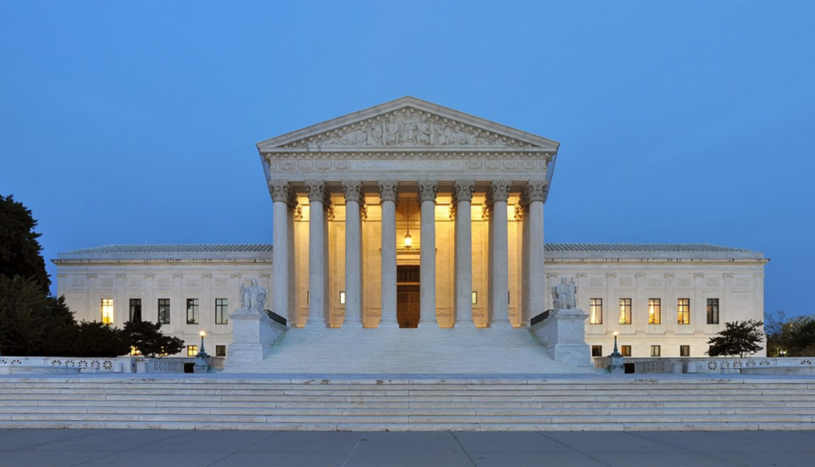 Panorama of United States Supreme Court Building at Dusk