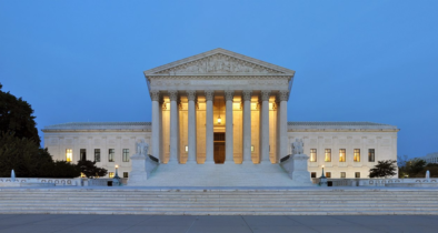 Panorama of United States Supreme Court Building at Dusk