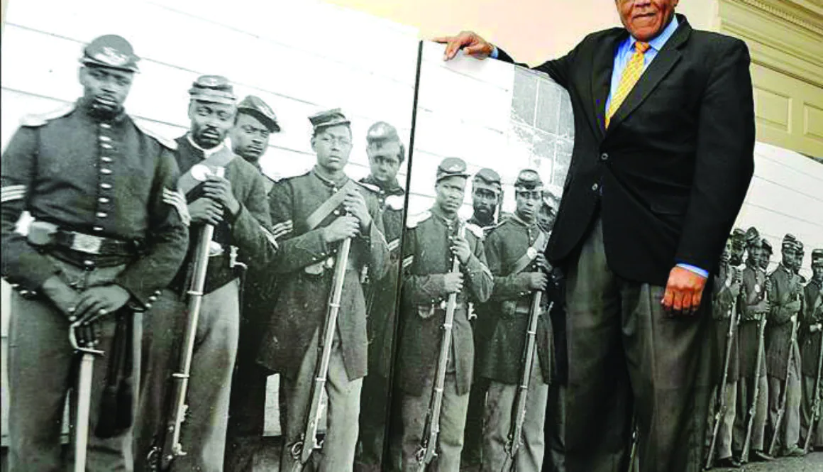 Woolford with African-American troops who served in the Civil War